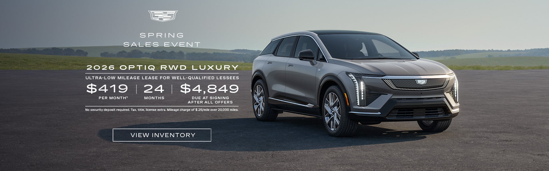 2026 OPTIQ RWD LUXURY. Ultra-low milege lease for well-qualified lessees. $419 per month 24 month...